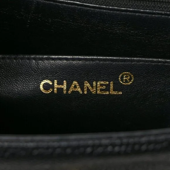 Authentic CHANEL CC Caviar Vertical Quilted Kelly Flap Bag Black Purse Handle - Picture 11 of 11